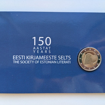 2€ Mündikaart Eesti Kirjameeste Selts 150