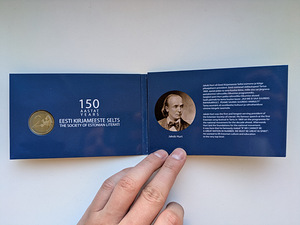 2€ Mündikaart Eesti Kirjameeste Selts 150 (3 foto / 4)