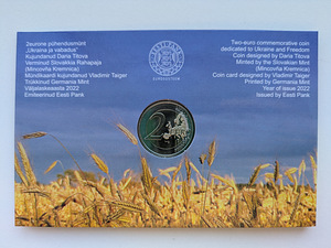 Eesti 2€ 2022 mündikaart Ukraina ja vabadus (1 foto / 3)