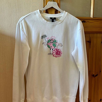 Naiste valge pikkade varrukatega H&M kampsun, suurus XS.