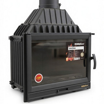 Uus Kamin Nordflam Savona 16kw, suitsutorudega.