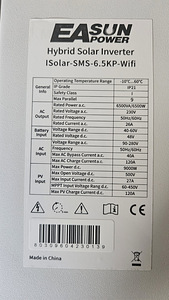 ГИБРИДНЫЙ ИНВЕРТОР EASUN 6.5 KW (3 фото из 3)