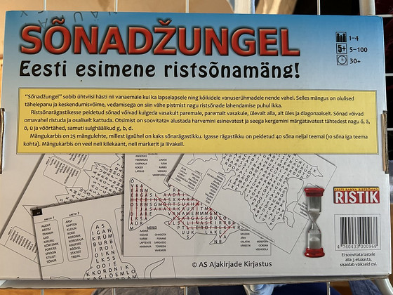 Lauamäng Sõnadžungel (Ristik) / Lauamäng