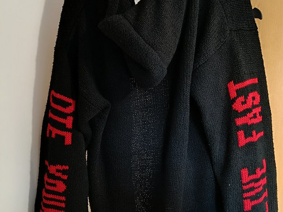Distressed Cardigan LFDY Live fast die young XL