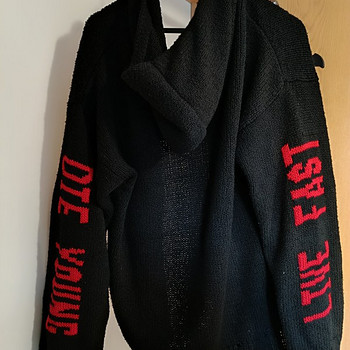 Distressed Cardigan LFDY Live fast die young XL