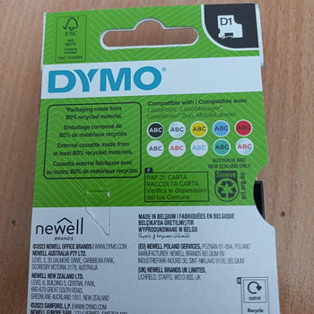 Kleep kirjalint DYmo 12 mm must/valge