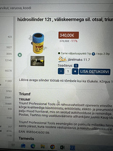 Hüdrosilinder 12T. Väliskeermega Sil. Otsal Triumf (2 foto / 2)