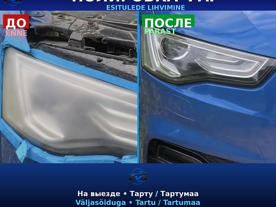 Professionaalne kere poleerimine, esitulede taastamine, kaitsekatete pealekandmi...