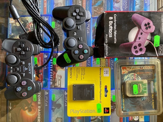 PS1, PS2, PS3 juhtkangid, mälukaart, adapter