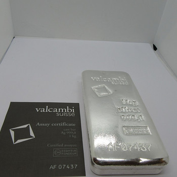 Серебро 1000гр серебряный слиток Valcambi с пробой 999,9