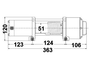 Лебедка 12V 1589kg тросовая 12.8мx5.56мм IronX (6 фото из 6)