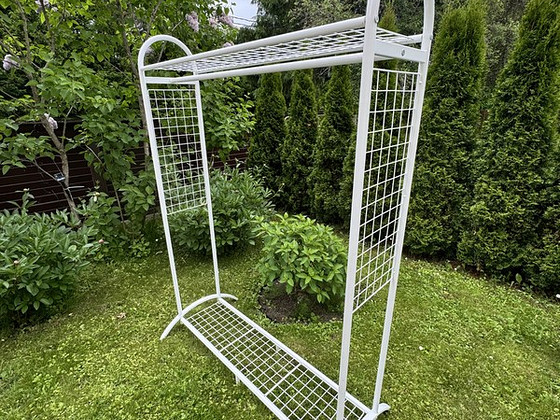 Гардеробная стойка для одежды с полками,металл 180x135x35