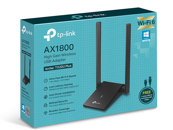 TP-Link Archer TX20U Plus AX1800 Dual-Band USB WiFi 6