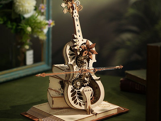 ROKR Magic Cello Механическая Музыкальная Шкатулка 3D Деревянный Пазл