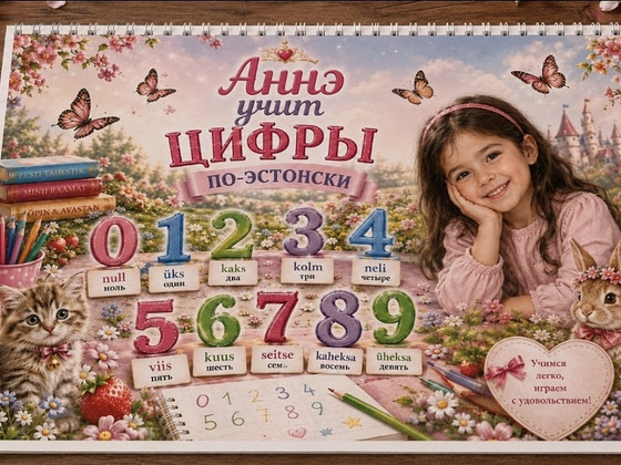 Рабочая тетрадь: Учим эстонские цифры.