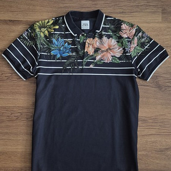 Zara tumesinine mustriga polosärk - M