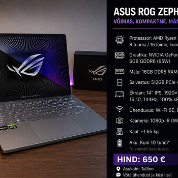 Asus rog zephyrus g14 // Rtx 3050 6GB // Ryzen 7 7735hs