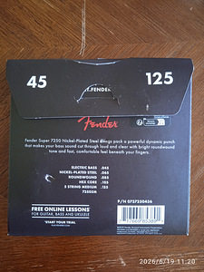 СТРУНЫ ДЛЯ БАС-ГИТАРЫ FENDER ДЛЯ 5-СТРУННОГО БАСА. (2 фото из 2)