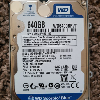WD Scorpio Blue 640GB SATA HDD WD6400BPVT