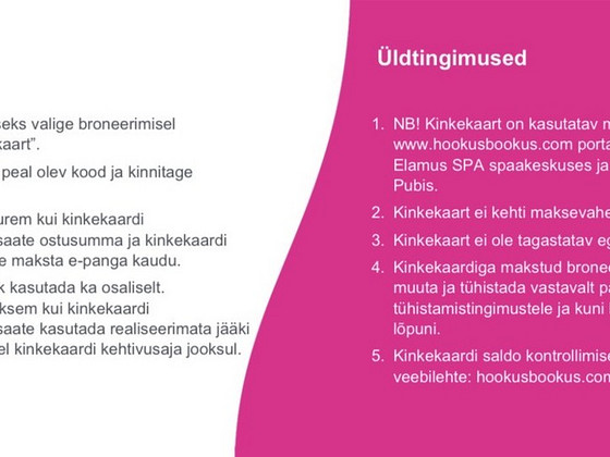 Hookusbookus kinkekaart, 60!