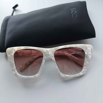 COS OVERSIZED CAT-EYE SUNGLASSES White / Pearlescent