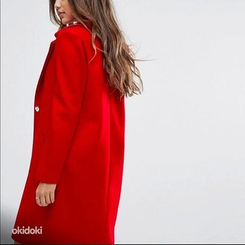 Vähe kantud, River Island punane kevad mantel UK10(M)