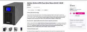 UPS Qoltec 2kVA / 1.6kW | Online Pure Sine Wave | LCD Displa (2 foto / 2)