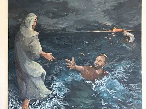 Акриловая картина на холсте 100 × 100 cm