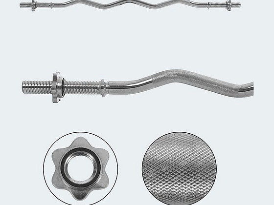 Tunturi 120 cm kõverkang Curlbar 30mm raskusketastele