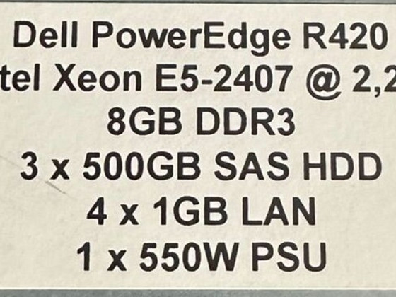 Dell PowerEdge R420 (2x Xeon, 3x 500GB HDD, 8GB RAM) server