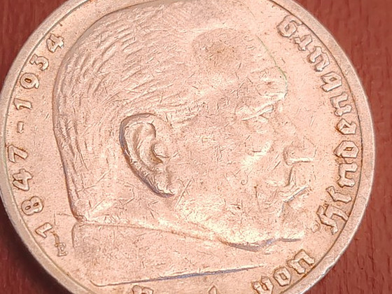 Hõbemünt 5 Reichsmark 1937 E (Muldenhütten), Hindenburg
