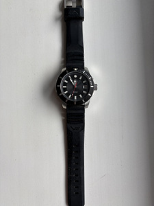 Shield Shaw Leather-Band Men's Diver Watch w/Date - Silver/B (2 foto / 4)