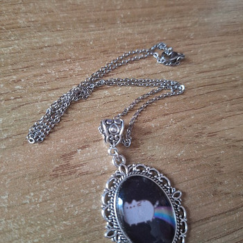 Rainbow pusheen necklace
