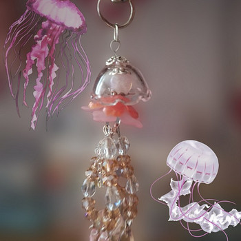 Pink jellyfish keychain