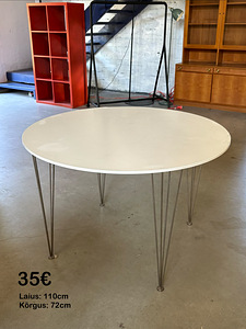 Ümmargune valge söögilaud (1 foto / 1)