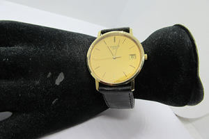 Золотые наручные часы Tissot для мужчин с кожаным ремешком (1 фото из 5)