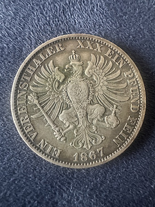 Серебряный талер 1867 года (1 фото из 2)