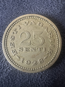 Münt 25 senti 1928. aastast (1 foto / 2)