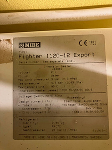 3-фазный геотермальный тепловой насос 12 кВт Nibe Fighter 1120 (2 фото из 4)