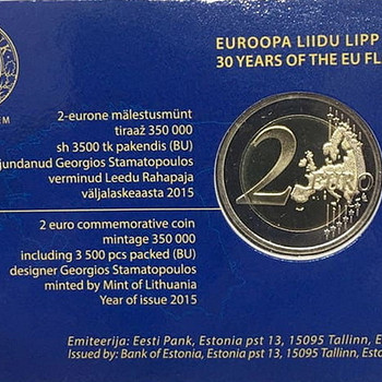 Estonia 2 Euro 2015 Coincard - 30 Years of the European Unio