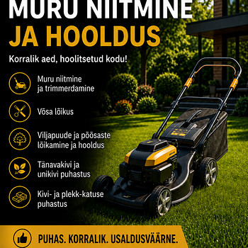 Muru niitmine / võsa ja heki lõikus / tänavakivi puhastus
