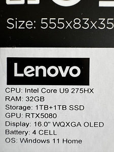 Legion Pro 7 16IAX10H, RTX 5080, 32GB, 1TB SSD, 16" 2K OLED (3 foto / 5)