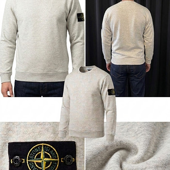 Stone Island мужской свитшот светло-серый | Премиальное каче