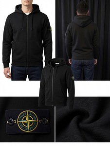 Stone Island мужская толстовка на молнии с капюшоном | Черна (1 фото из 1)