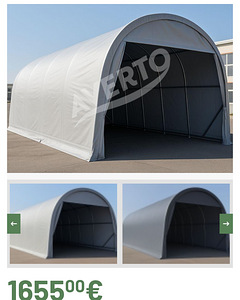 Garaaž. 4m.x3.5m.x10m. PVC 450g/m2 UV. Protect. (1 foto / 3)
