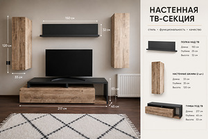 Seinale kinnitatav TV-sektsioon (1 foto / 1)