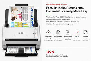 Профессиональный документный сканер Epson WorkForce DS-530 II (2 фото из 3)