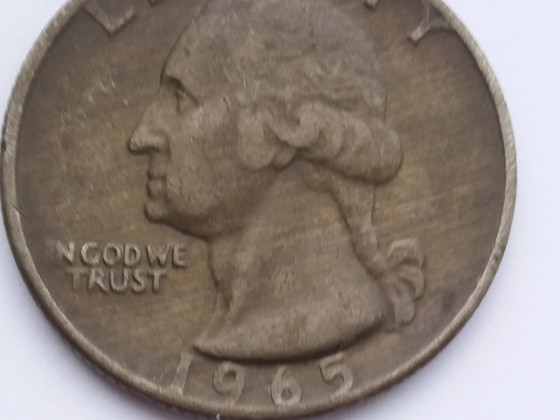 1965. aasta USA kvartal D. Washingtoni kujutisega.