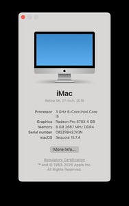 iMac 27" Retina 5K 3GHz/8GB/ 1TB Fusion Drive (2019) (2 фото из 2)