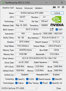 MSI GeForce RTX 4060 Ventus 2x Black 8 ГБ OC (2 фото из 3)